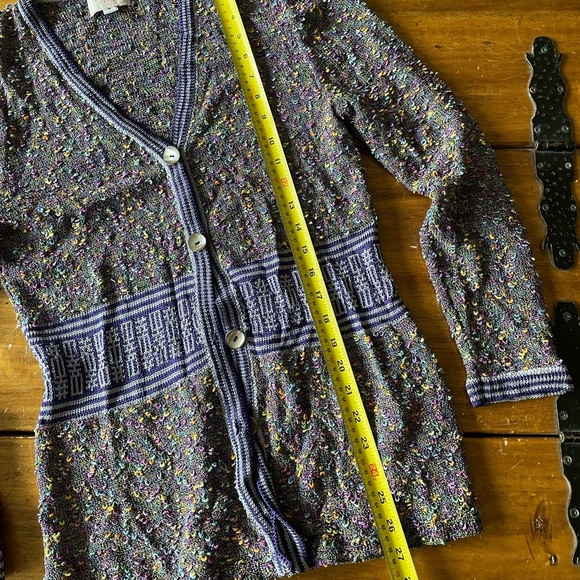 Vintage H MOSS Designs Mclean VA Chenille boucle Cardigan Sweater Sz Small S - Picture 10 of 11